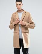 Another Influence Wool Blend Overcoat - Tan