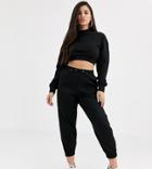 Collusion Petite Cuffed Cargo Pants - Black