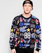 Jaded London Motorcross Patches Scuba Sweat - Black