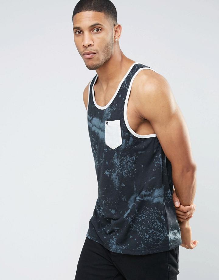 Rvca Printed Pocket Tank Tank - Blue