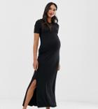 New Look Maternity T-shirt Maxi Dress In Black - Black