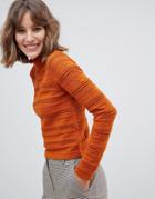 Asos Design Textured Pointelle Sweater - Red