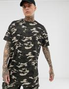 Liquor N Poker Oversized T-shirt In Camo - Green