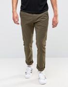 Esprit Slim Fit Chino In Brushed Cotton - Green