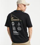 Selected Homme Organic Cotton Blend Oversized T-shirt With Supernova Back Print In Black Exclusive To Asos
