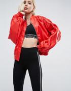 Asos 80s Statement Leather Look Jacket - Red