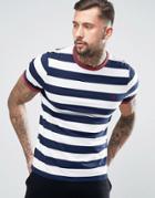 Fred Perry Striped Ringer T-shirt In Blue - Blue