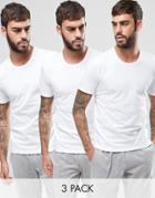 Boss By Hugo Boss Crew T-shirt 3 Pack In Regular Fit White - White