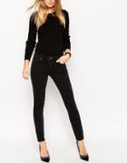 Asos Pencil Straight Leg Jeans In Washed Black - Washed Black