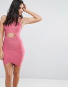 Love & Other Things Strappy Detail Bandage Dress - Pink
