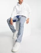 Liquor N Poker 90s Oversize Patchword Straight Leg Jean Set In Blue