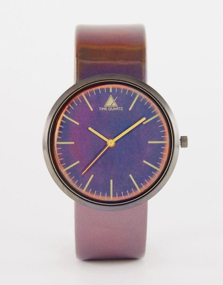 Asos Sleek Watch In Irridescent Finish - Multi