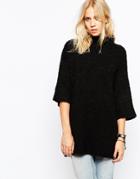Just Female Avia Knit Sweater In Black - Black