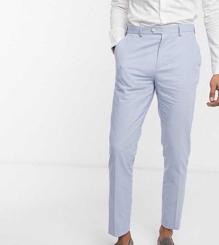 Gianni Feraud Wedding Tall Linen Slim Fit Suit Pants-blues