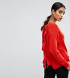 River Island Tie Back Backless Sweater - Red