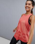 Adidas Training Cool Tank In Coral - Pink