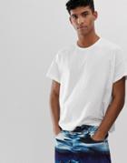 Asos Design Oversized Boxy T-shirt With Cap Sleeve In White