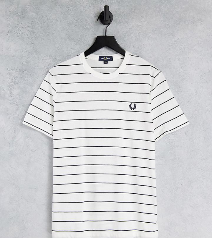 Fred Perry Striped T-shirt In White - Exclusive To Asos