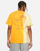 Nike Unity Swoosh Ombre Acid Wash T-shirt In Yellow