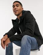 Pull & Bear Zip Through Jacket In Black