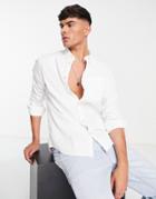 River Island 1 Pocket Stitch Shirt In White-green