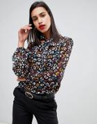 Y.a.s Tippa Pussy Bow Animal Print Blouse - Multi