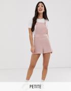 New Look Petite Overall Romper In Washed Rose - Pink