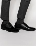 Front Leather Brogues In Black - Black