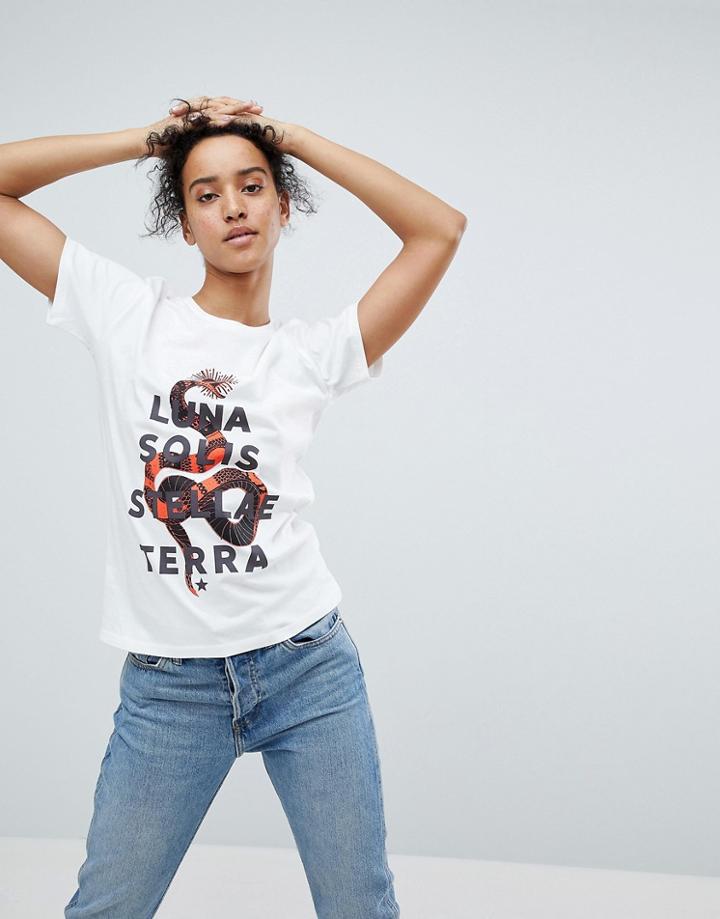 Asos T-shirt With Snake Print - White