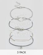 New Look 5 Pack Bracelets - Silver