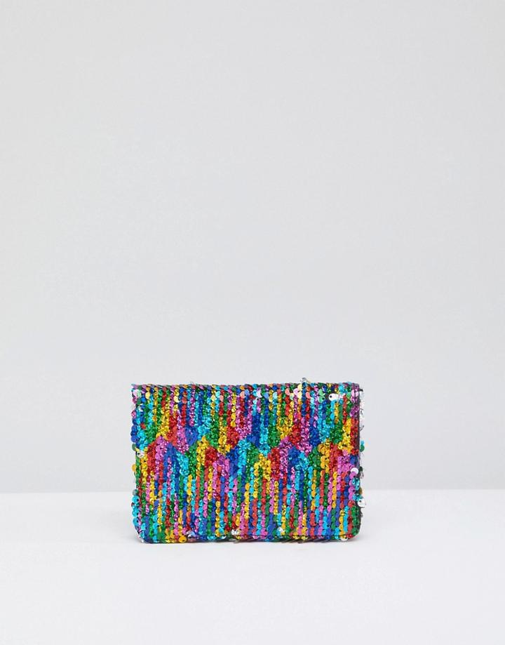 New Look Rainbow Sequin Passport Holder - Multi