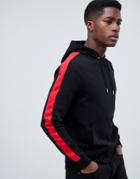 New Look Sweat With Side Stripe In Black - Black