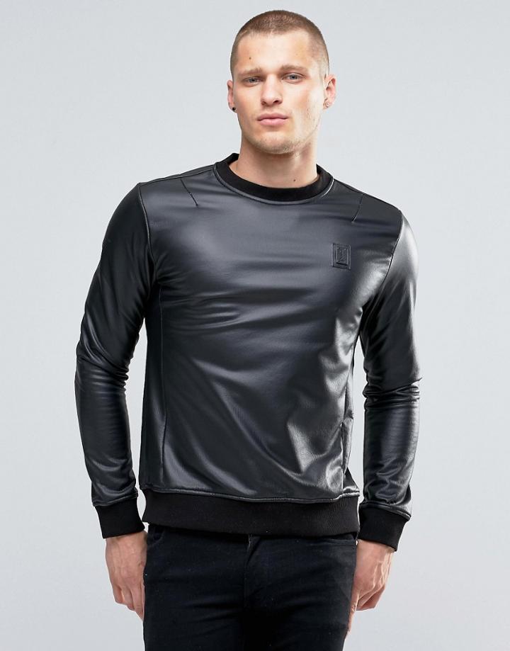 Religion Sweatshirt In Coated Jersey - Black