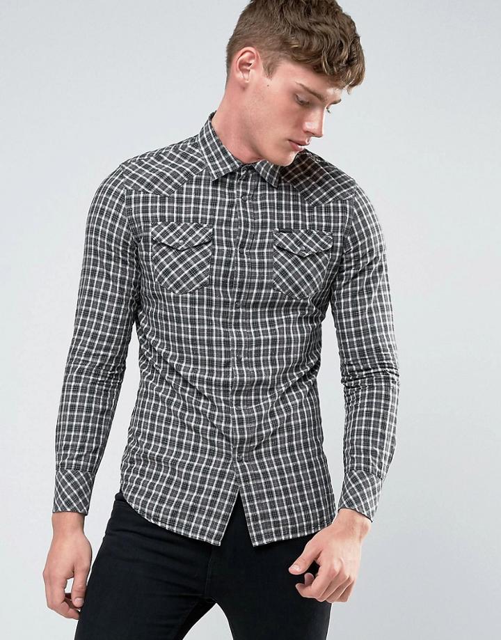 Diesel S-zule Check Western Shirt - White