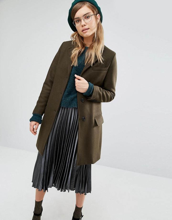 Gloverall Classic Chesterfield Coat - Green