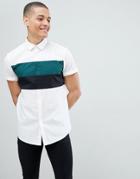 Asos Design Skinny Color Block Shirt - Multi