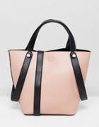 Melie Bianco Vegan Leather Tote Bag With Double Strap - Multi