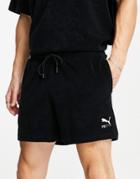 Puma Skate Towelling Shorts In Black Exclusive To Asos