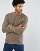 Mango Man Contrast Knit Sweater In Beige - Gray