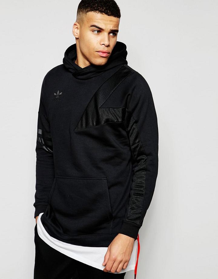 Adidas Originals Hoodie With Sleeve Print Aj7833 - Black