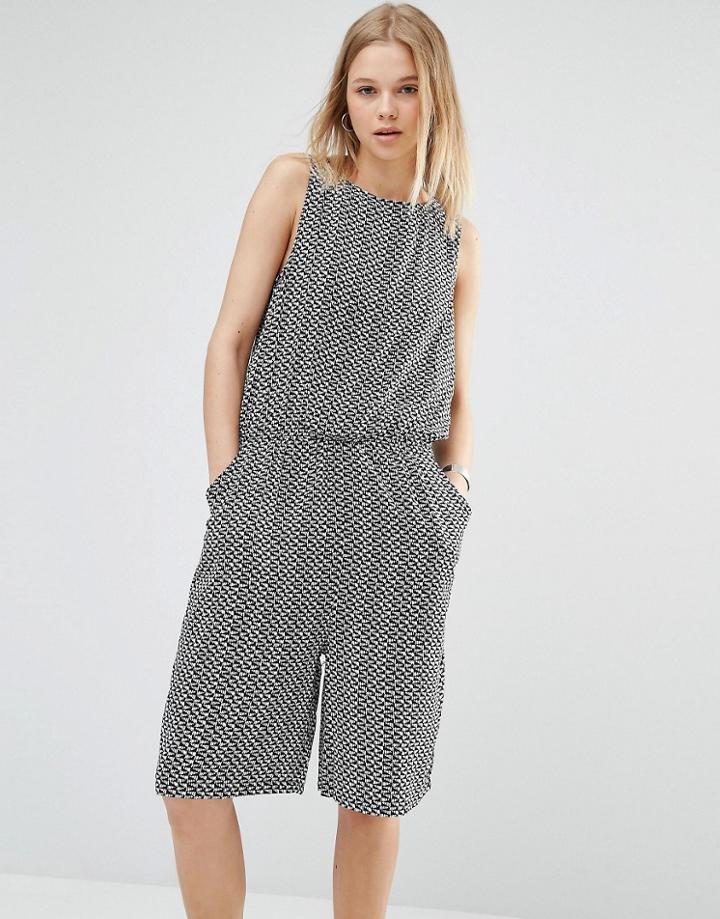 Minimum Hariet Printed Romper - Black