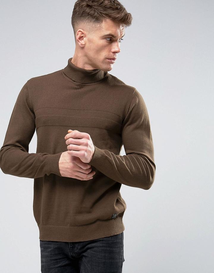 Blend Turtleneck Knit - Brown