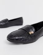 New Look Coin Detail Loafers In Black - Black