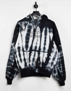 Karl Kani Jeans Signature Tie Dye Oversize Hoodie In White/black