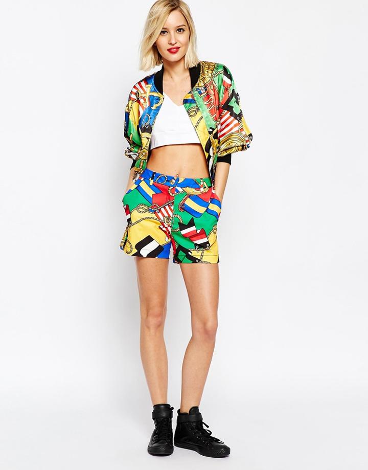 Love Moschino Shorts In Arhive Print - Multi