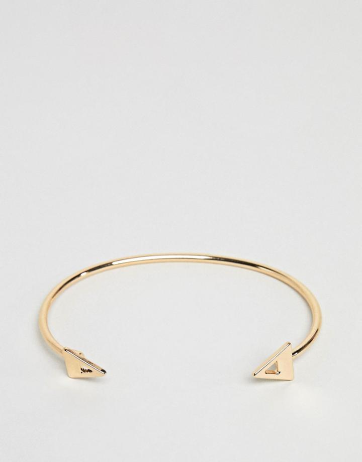 Asos Cut Out Triangle Cuff Bracelet - Gold