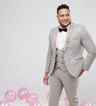 Noose & Monkey Plus Skinny Tuxedo Suit Jacket - Purple