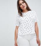 Asos Design Curve T-shirt In Polka Dot - White