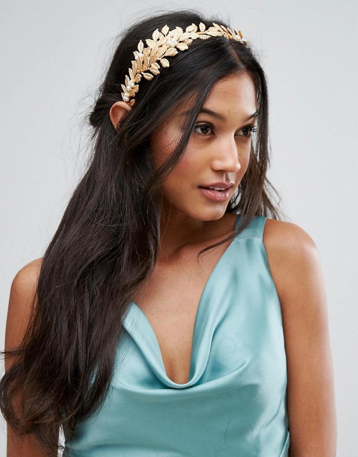 True Decandence Leaf Headband - Gold