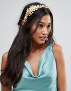 True Decandence Leaf Headband - Gold